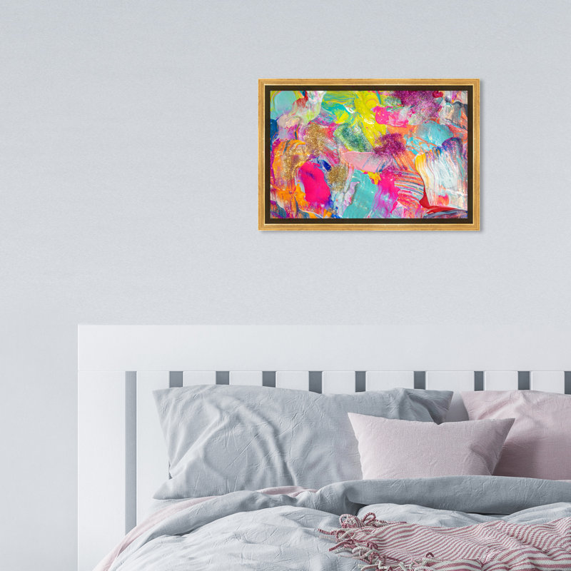 «Abstract Miami Beach Textures», impression sur toile, Encadrement doré, H 10 po x l 15 po