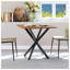 Table d'appoint rustique carrée avec pieds en métal en X et plateau en grain de bois