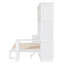 Lit escamotable double avec bureau et armoires en rotin, lit mural peu encombrant pour bureau à domicile, lit de rangement convertible, blanc chaud