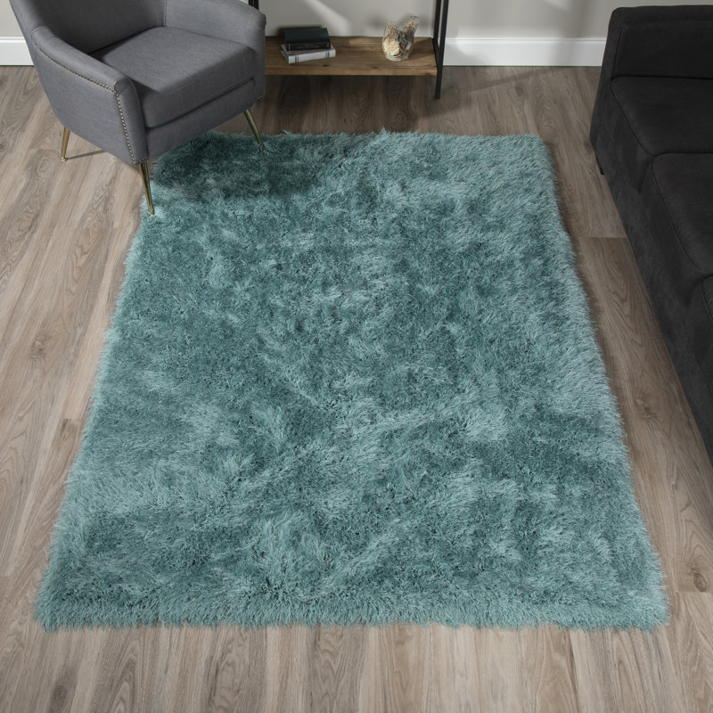 Tapis vert touffeté à la main Petrey, Rectangle 3 pi 6 po x 5 pi 6 po