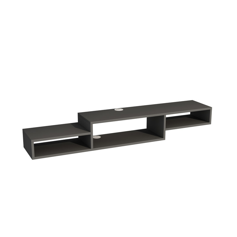 Floating TV Stand With Shelves Linesha, Anthracite