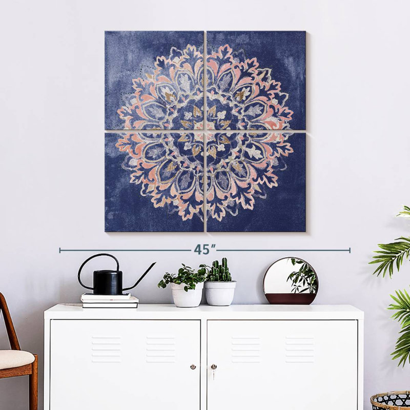 Kala Mandala Delight bleu marine, H 32 po x l 32 po