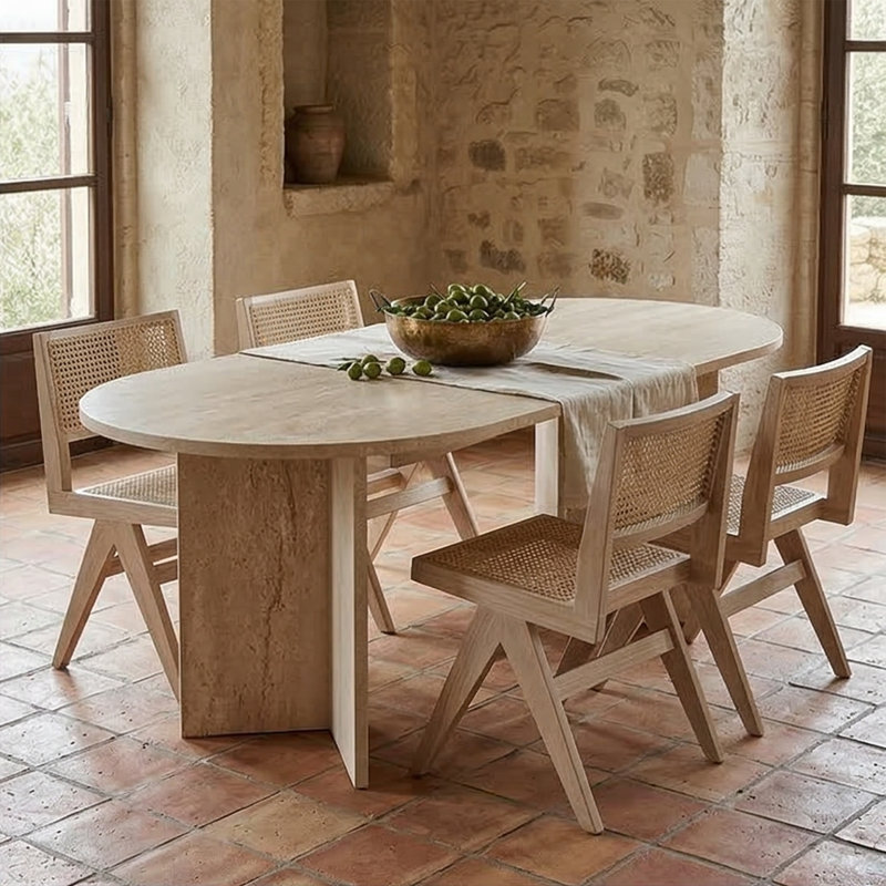 Table de salle à manger Aurelia, Travertin