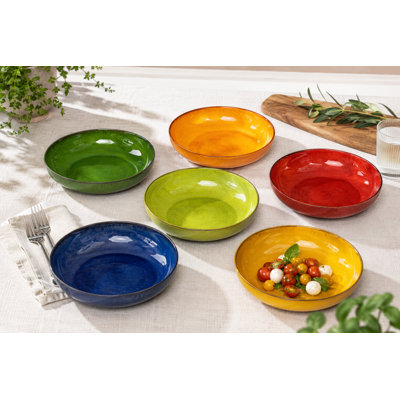  Selena - Medium Shallow Bowl Set Of 6 Mixed