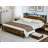 King Bed Frame with Storage Shelf Headboard & Charging Station, Industrial Metal and Wood Platform Bed with LED Lights, No Noise, No Box Spring Needed, Brown-1508989899-1508989897