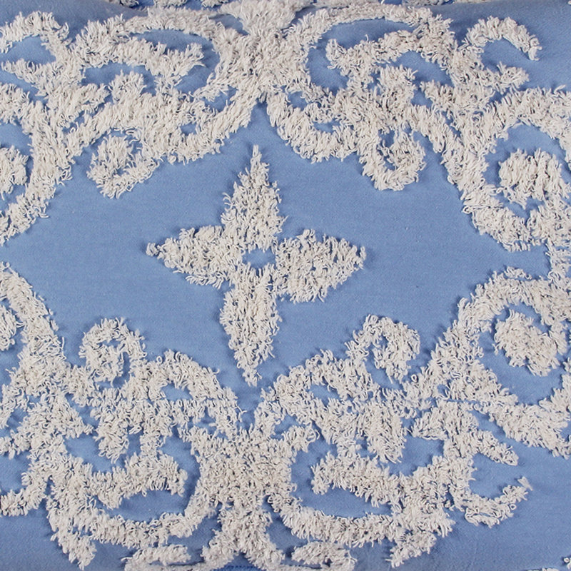Florence Standard 100% Cotton Floral Pattern Coverlet/Bedspread, Queen Bedspread, Blue