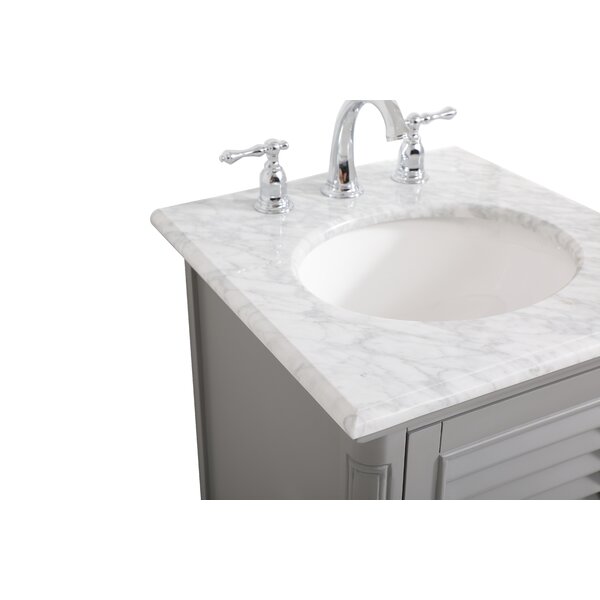 Beachcrest Home Cabott 19'' Single Bathroom Vanity with Marble Top ...