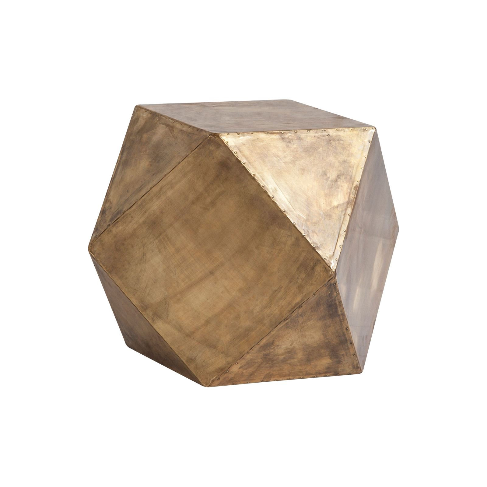 Torval End Table, 18.5" H x 26" W x 26" D, Distressed Golden Hue