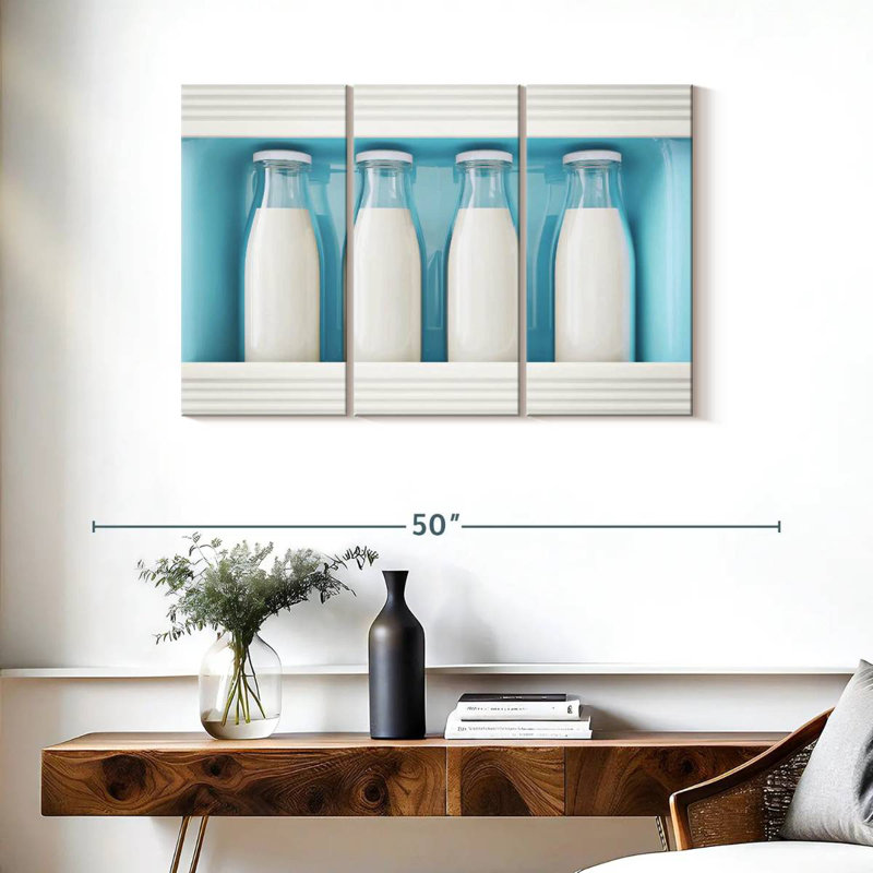 Yarlin Fridge Milk Bottles, 24" H x 38" W