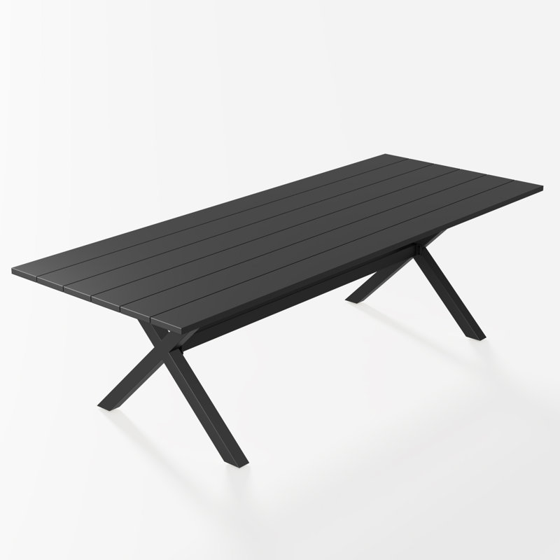 Rectangular Outdoor Dining Table , 249.9cm cm W 98.3cm cm D, Grey
