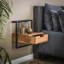 44cm W Steel Bedside Table