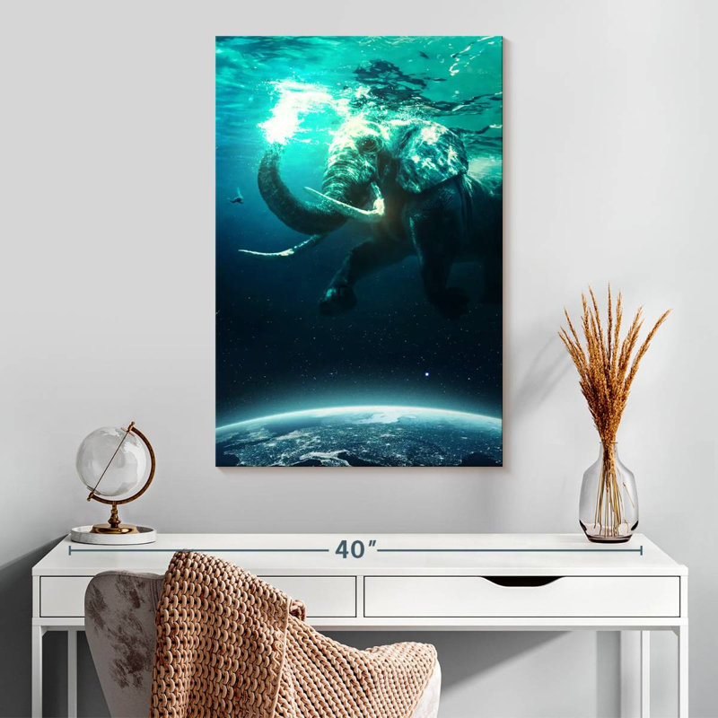 Brampt Elephant In Space, 30" H x 20" W