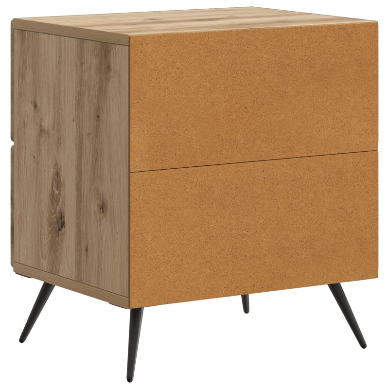 43cm W Manufactured Wood Bedside Table, Artisan Oak