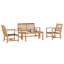 45cm Wide Straight Teak Patio Sectional Set