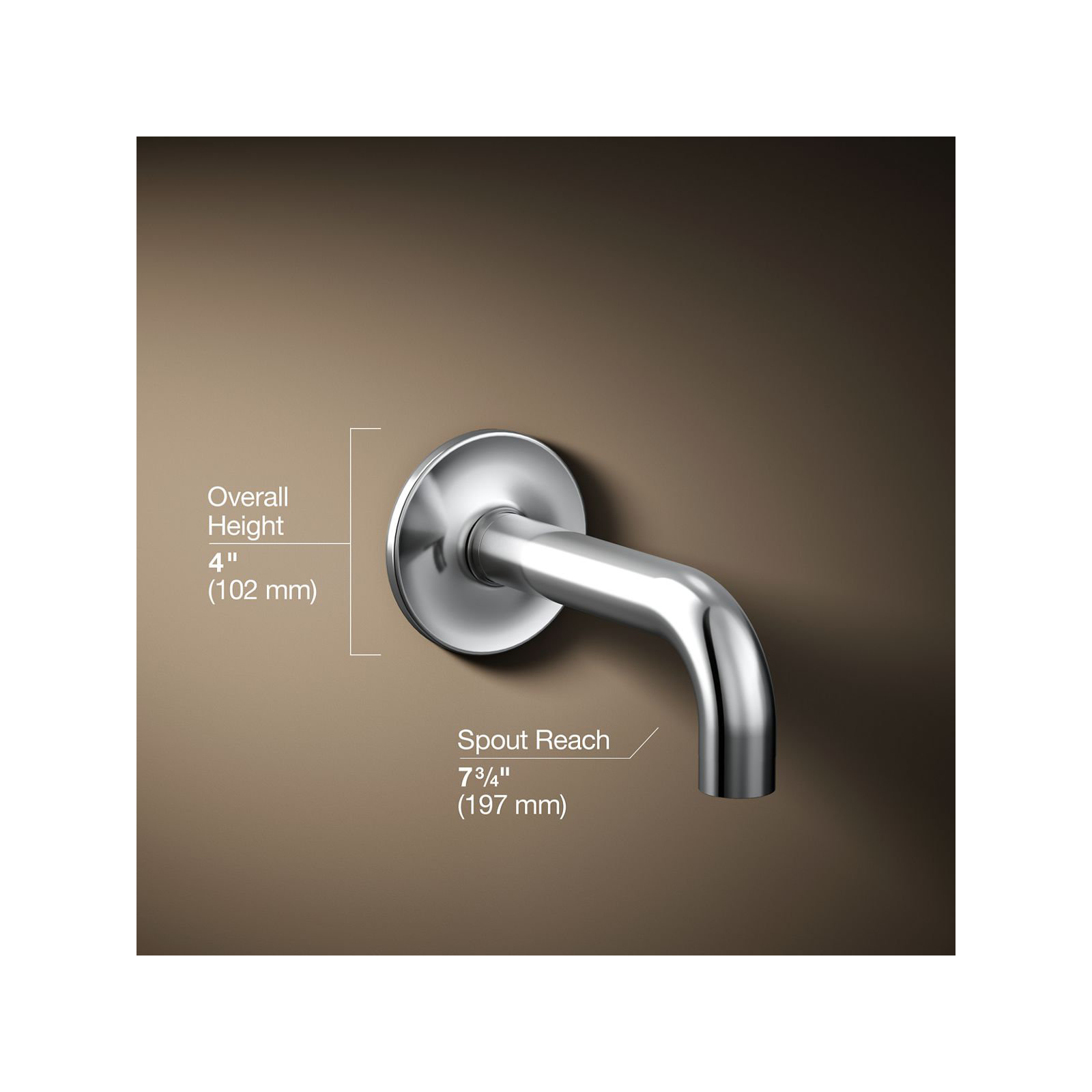 Purist Wall Mounted Tub Spout, Polished Chrome