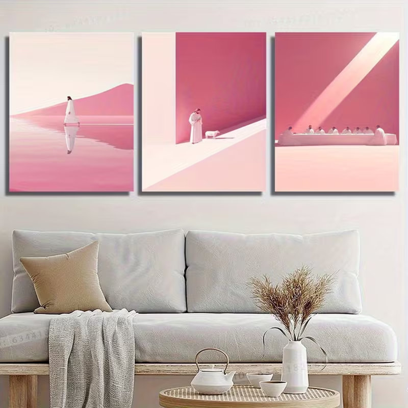 3 Piece Wrapped Canvas Print, 45 cm H x 90 cm W