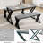 Square Dining Table Set for 4, Extendable Wooden Table with Upholstered Chairs, Compact Kitchen Set-261397116-261397104-261397105