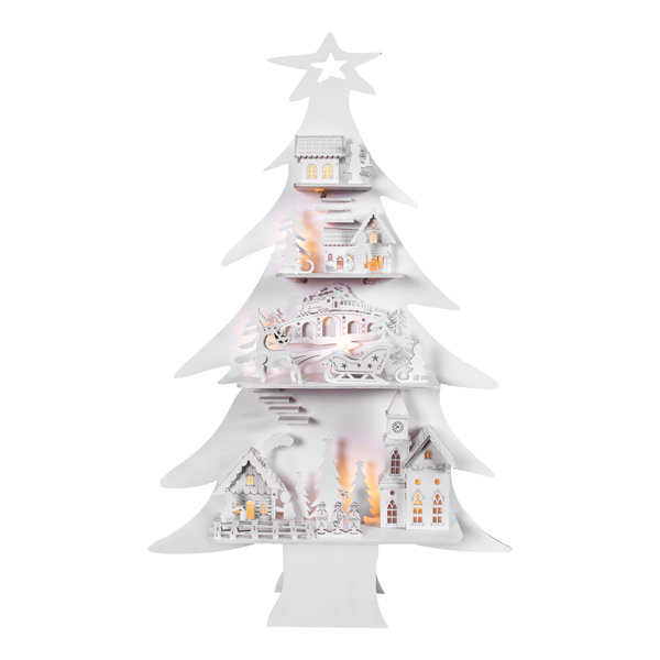 Lighted Ceramic Christmas Tree - Battery-Operated with Multi