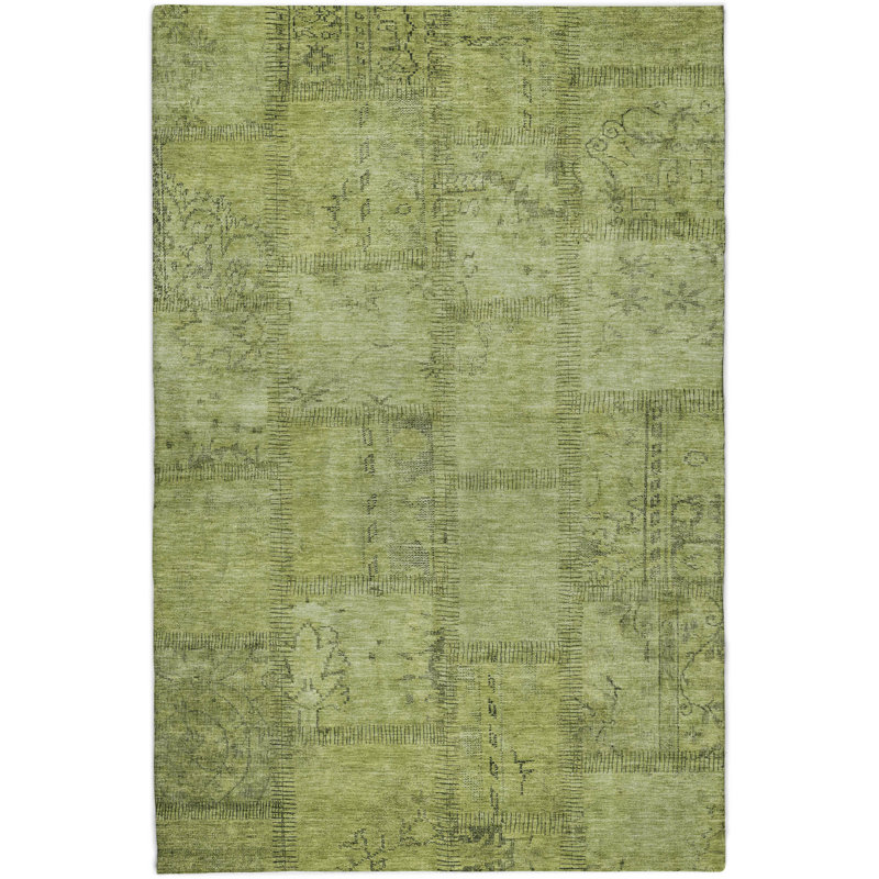 Tapis à poil long de qualité supérieure lavable à la machine ADS685, Fougère, 5 pi x 7 pi 6 po