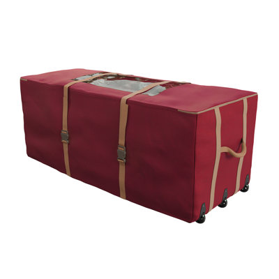 Sac de rangement à roulettes Elf Stor pour sapin de Noël - Contenant roulant pour sapins artificiels de 2,75 m, guirlandes, décorations gonflables et autres articles de décoration