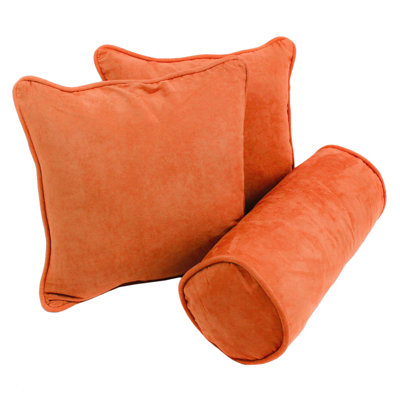 Solid Colour Microsuede Reversible Throw Pillow