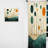 Kezia Teal Orange Mid Century Minimalist Oasis II - Modern Velvet Curtain - Room Darkening - 1 Panel-834138153
