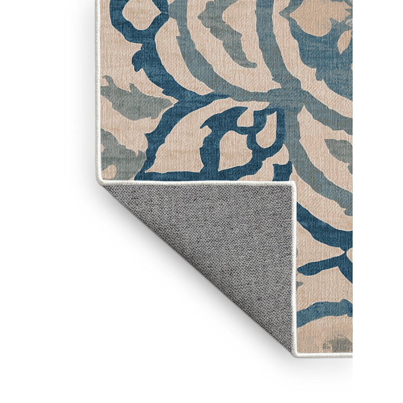 Tapis beige lavable à la machine, Carré 4 pi