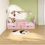 Lit plateforme avec rangement en bois, design moderne simple rose