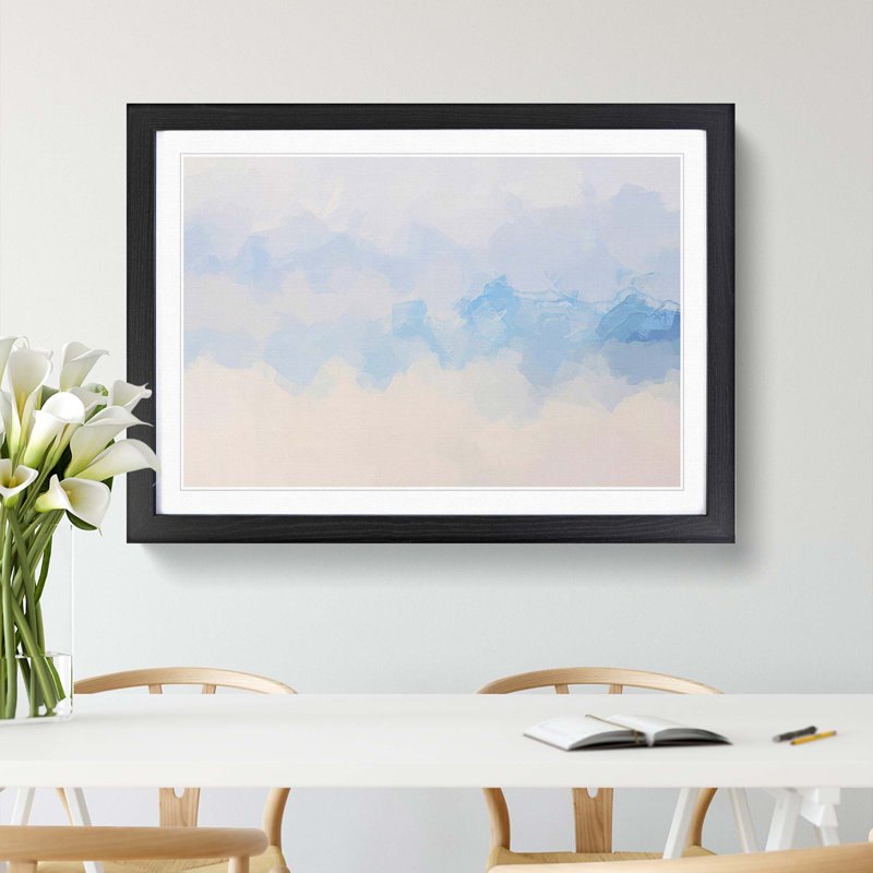 Fog over the Lake in Abstract - Picture Frame Graphic Art Print, Black Framed, 27cm H x 36cm W x 2cm D
