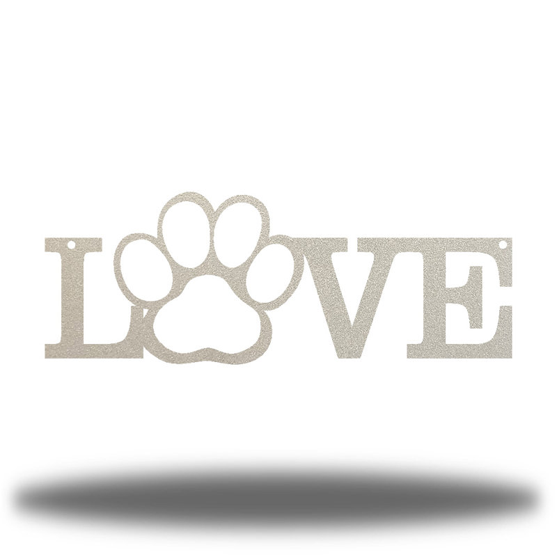 Décoration murale «Love Paw», H 4,25 po x l 12 po x P 0,01 po, Argent