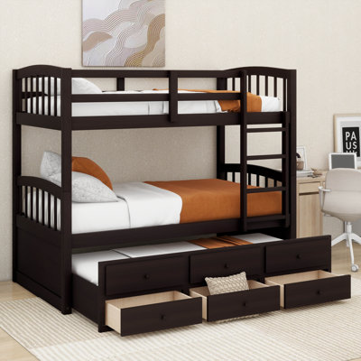 Jionnie Kids Twin Over Twin Bunk Bed with Trundle