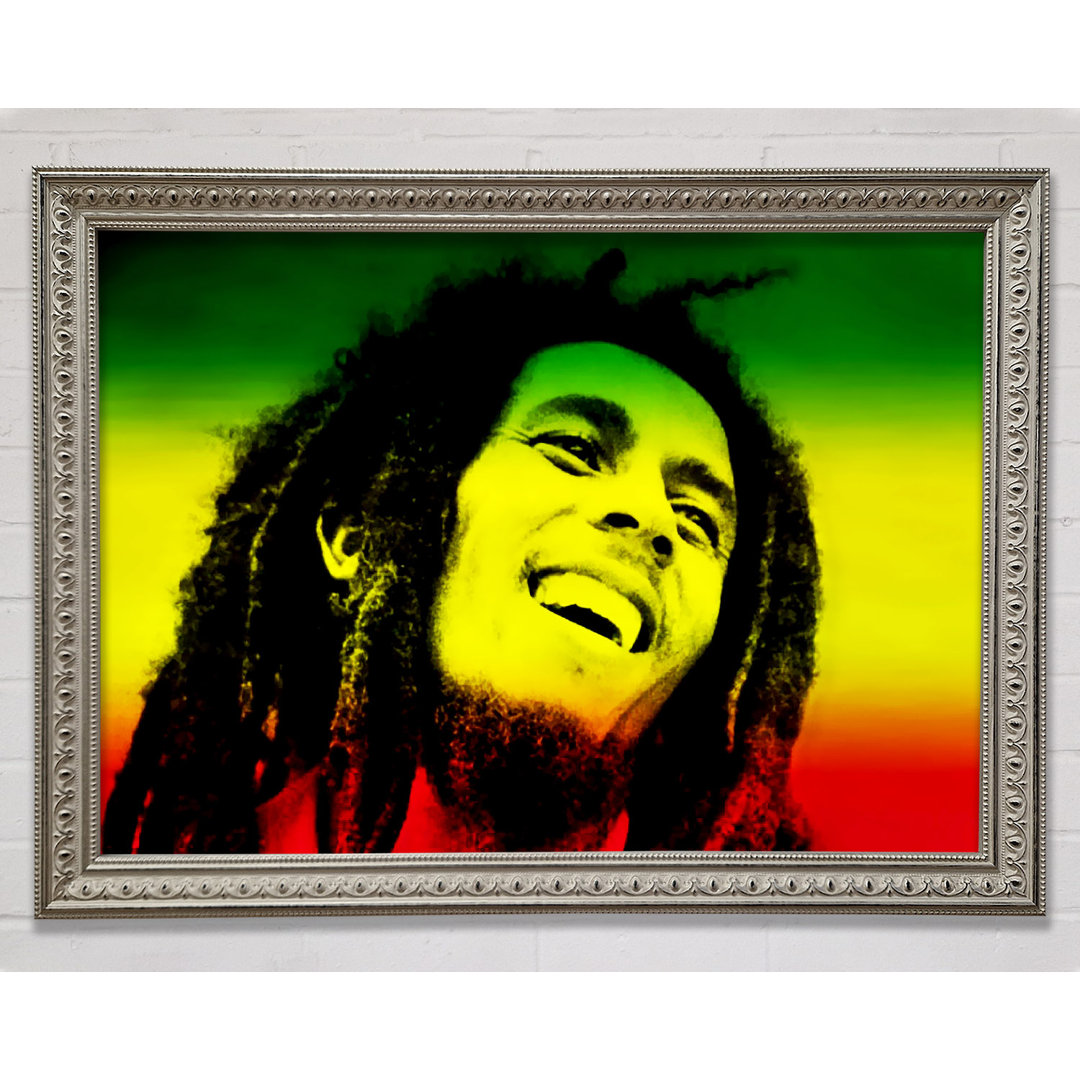 Gerahmter Kunstdruck Bob Marley Rasta Colours