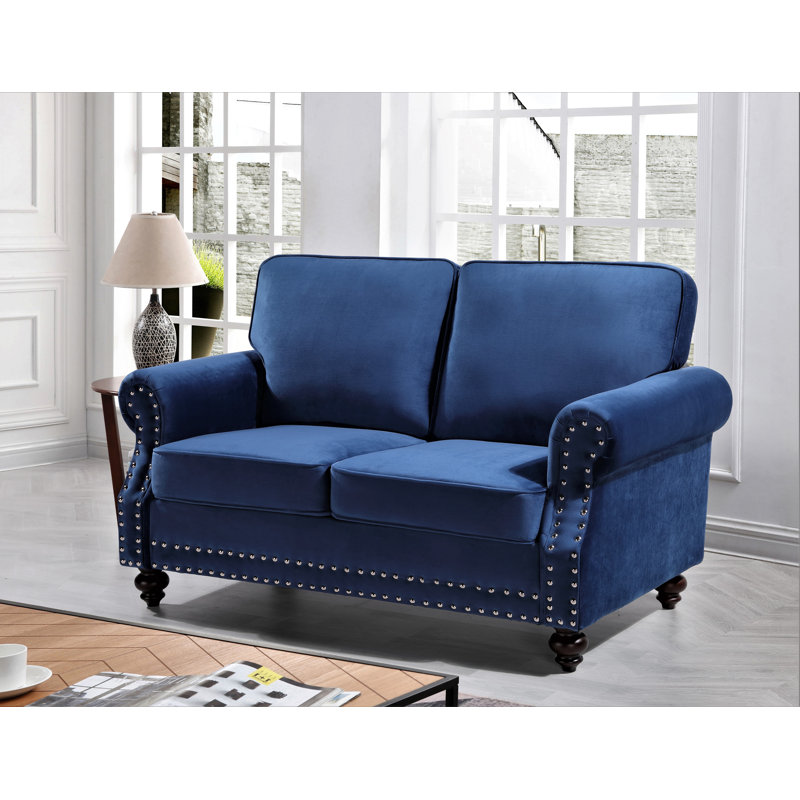 Canapé Keagan, H 37,4 po x l 61,42 po x P 33,9 po, Bleu foncé