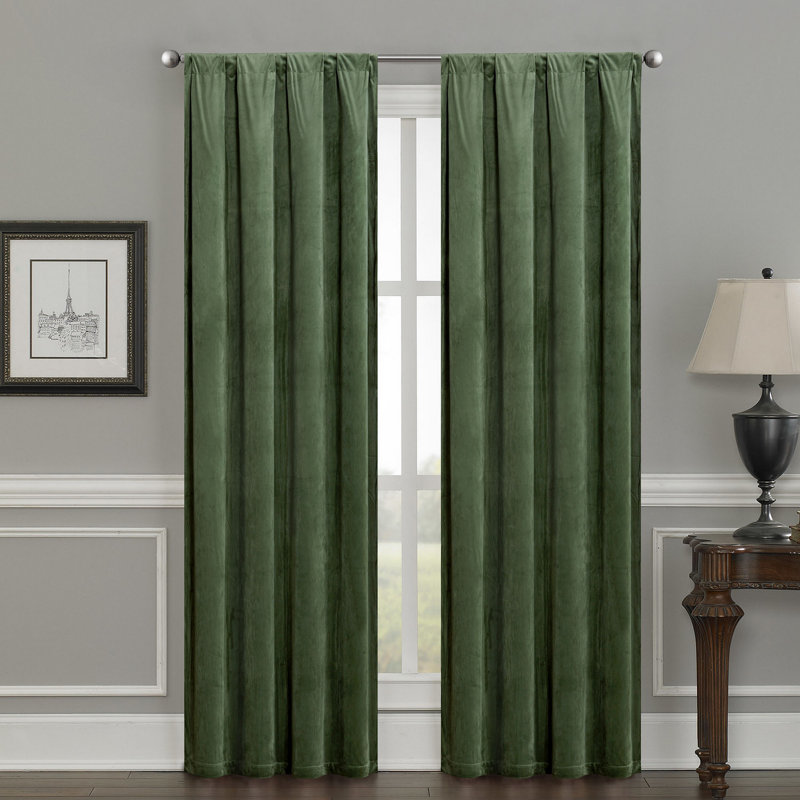 Hollinger Blackout Curtain Pair, 52" W x 84" L, Evergreen