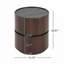 TABLE RONDE DE RANGEMENT DOUBLE COUCHE EN MDF ET HAUTE QUALITÉ, BRUN ET NOIR