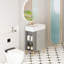 Meuble-lavabo à tablettes ouvertes 21,6 po avec lavabo en céramique, porte à fermeture en douceur, tablette de rangement gauche, assemblage requis