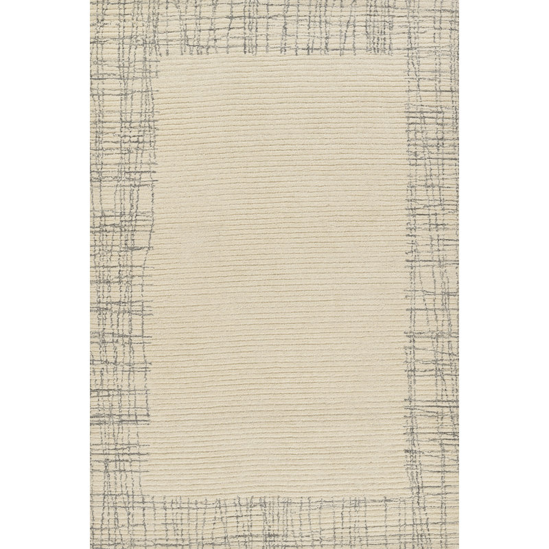 Ivory Handmade Tufted Wool Rectangular Rug 2' x 4'