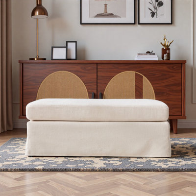 Repose-pieds carré 46 po avec repose-pieds en métal noir pour repose-pieds, bureau, entrée de chambre à coucher et bureau