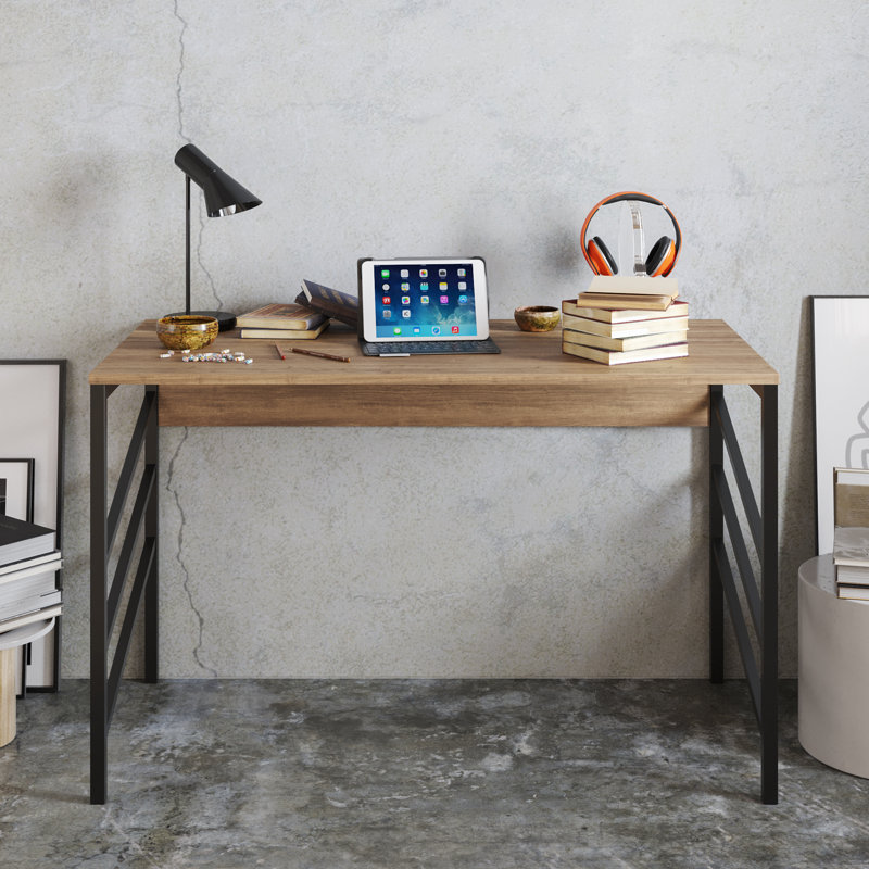 Tuna 120 cm Computer Desk, Walnut/Black
