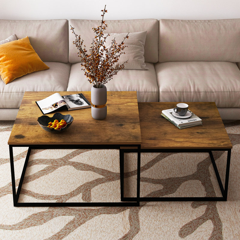 Table basse gigogne Wymore, Brun