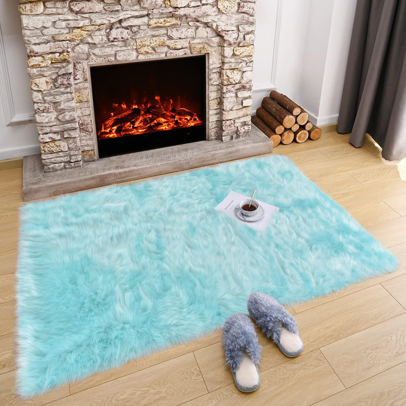 Chasty Faux Sheepskin Indoor Rug, Rectangle 3' x 5'