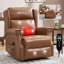 Fauteuil inclinable manuel en similicuir pour le salon avec mécanisme de mouvement robuste, 8 nœuds vibrants et 3 modes de massage.-1468763640
