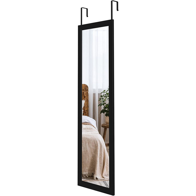 Hazal Metal Flat Wall Mirror, Black