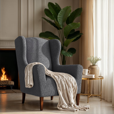 Stretchy Slipcover for Wingback Chair - Easy to Clean & Durable - Comfort Collection