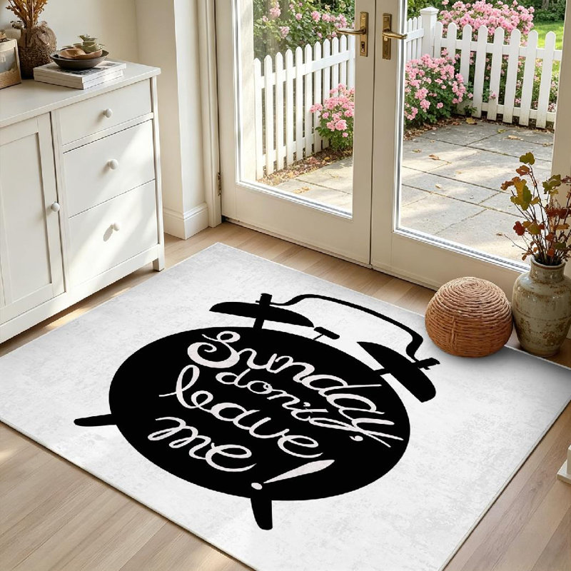 Tapis intérieur blanc lavable à la machine, Rectangle 39" x 63"