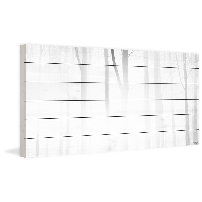 « snowy fog », reproduction d’art sur bois, H 16 po x l 24 po x P 3,5 po