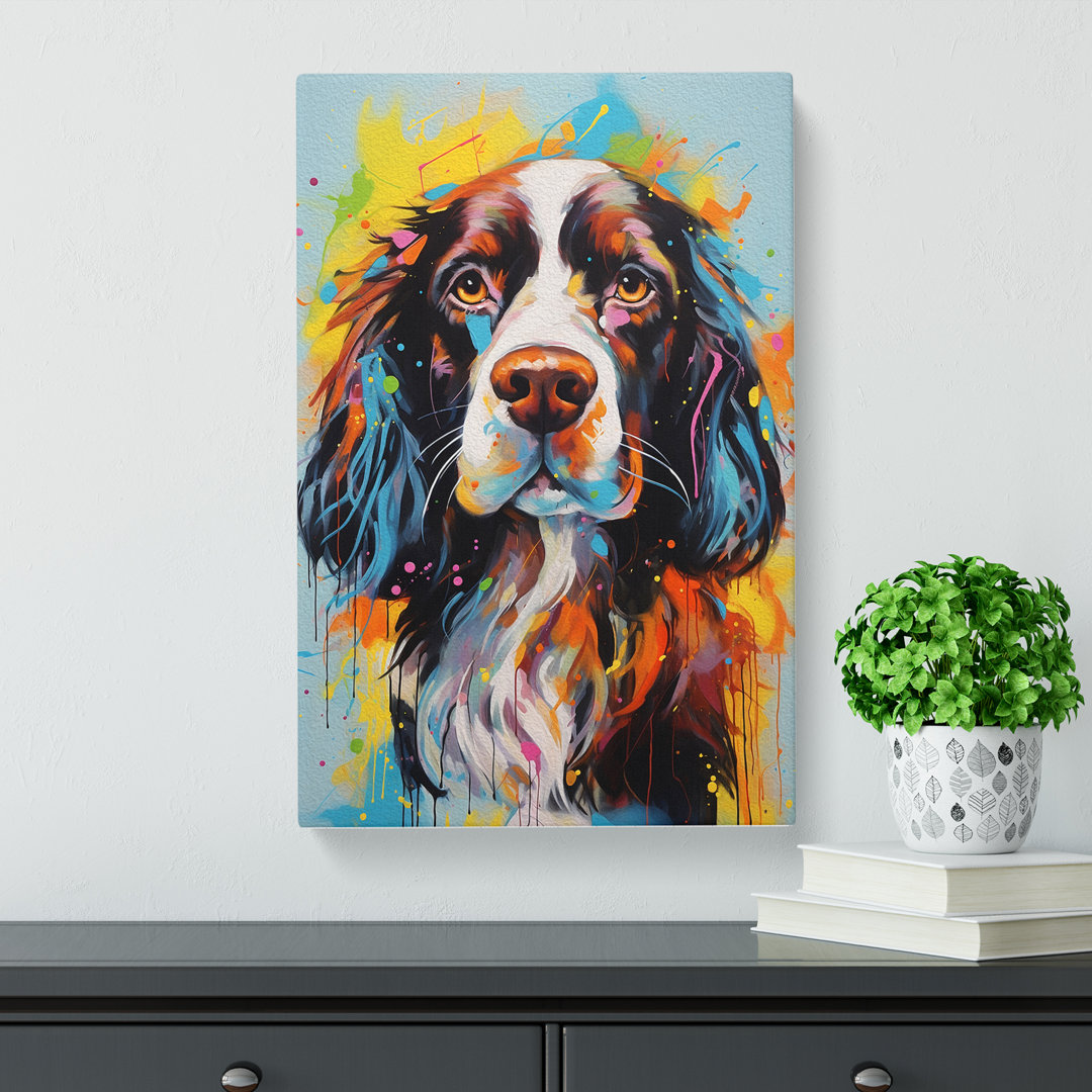 English Springer Spaniel Abstract No.2 - Wrapped Canvas