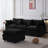 105" Modular Sectional Couch,Upholstered Soft Chenille Fabric Sofa,3 Seater With Ottoman L Shape Sofa Black-1739408927