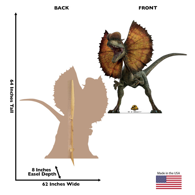 64'' Jurassic World Dominion Dilophosaurus Cardboard Standee