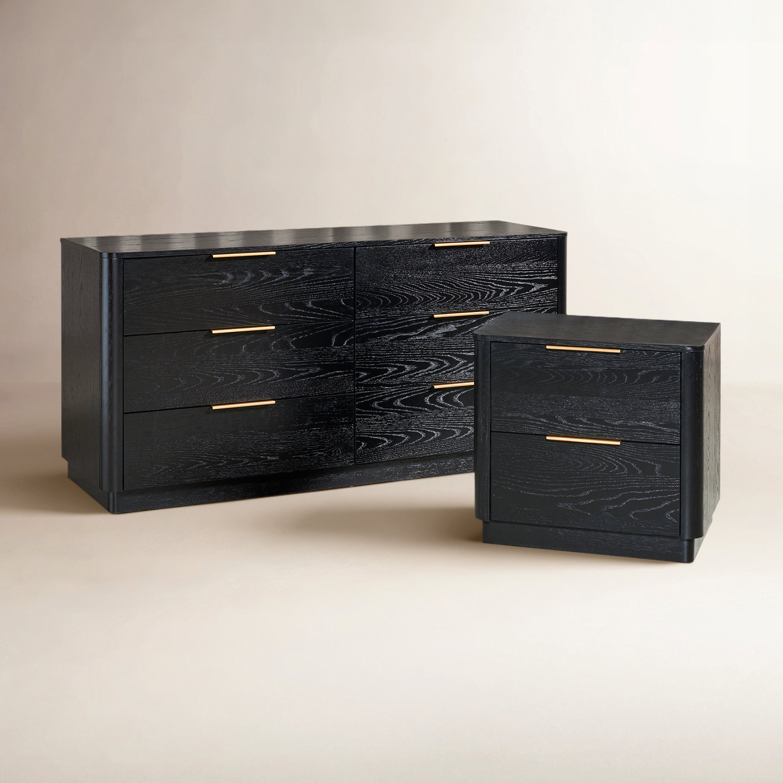 Tahani Bedroom Set, Black/Gold